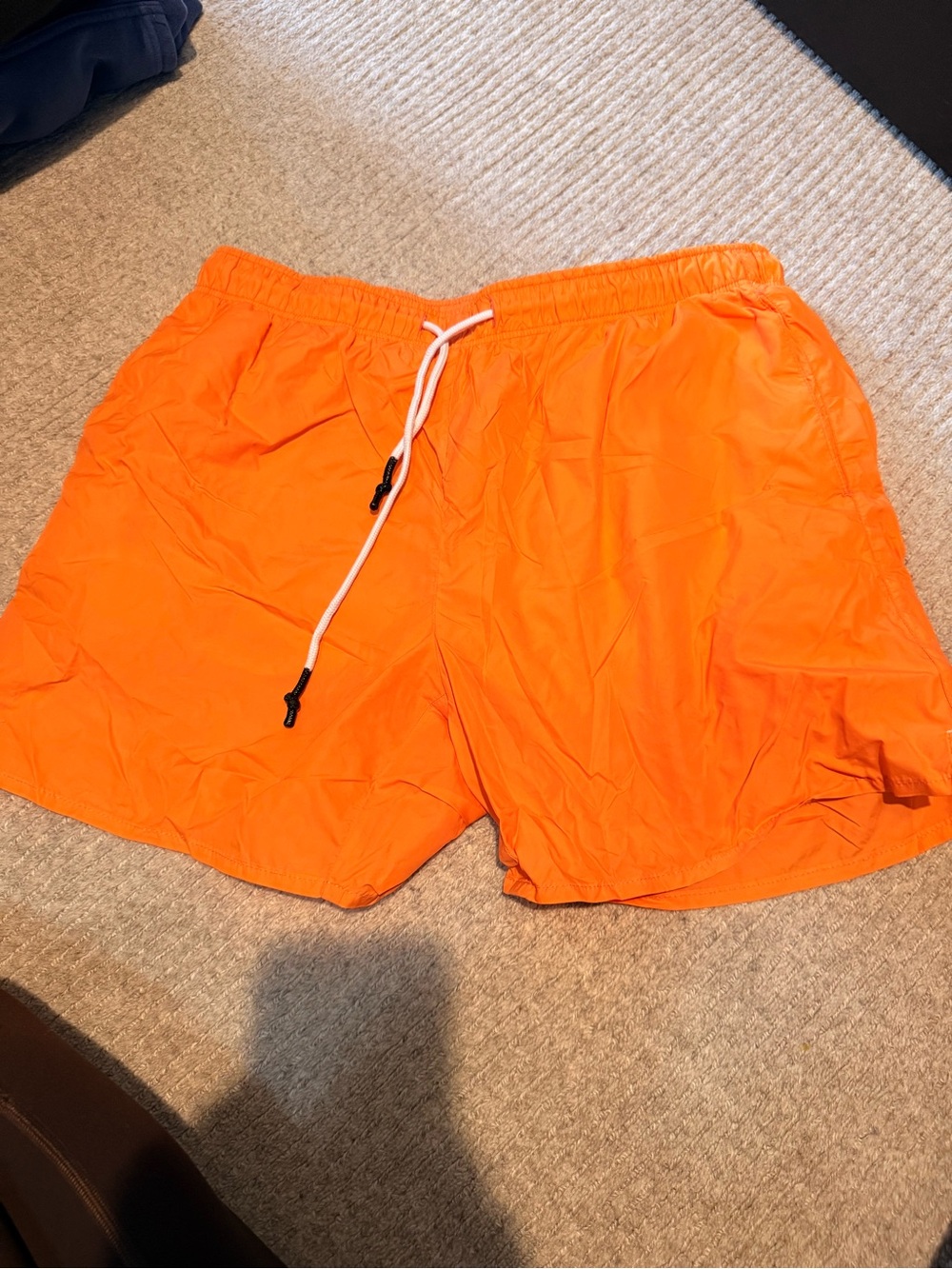 Goodlife Bright Orange Mens Swim Trunks with White Drawstring